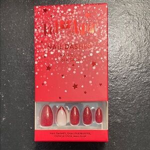 Red Nail Dashes - Sparkle and Shine Stacey